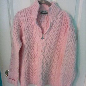 Irish made quarter zip pullover sweater